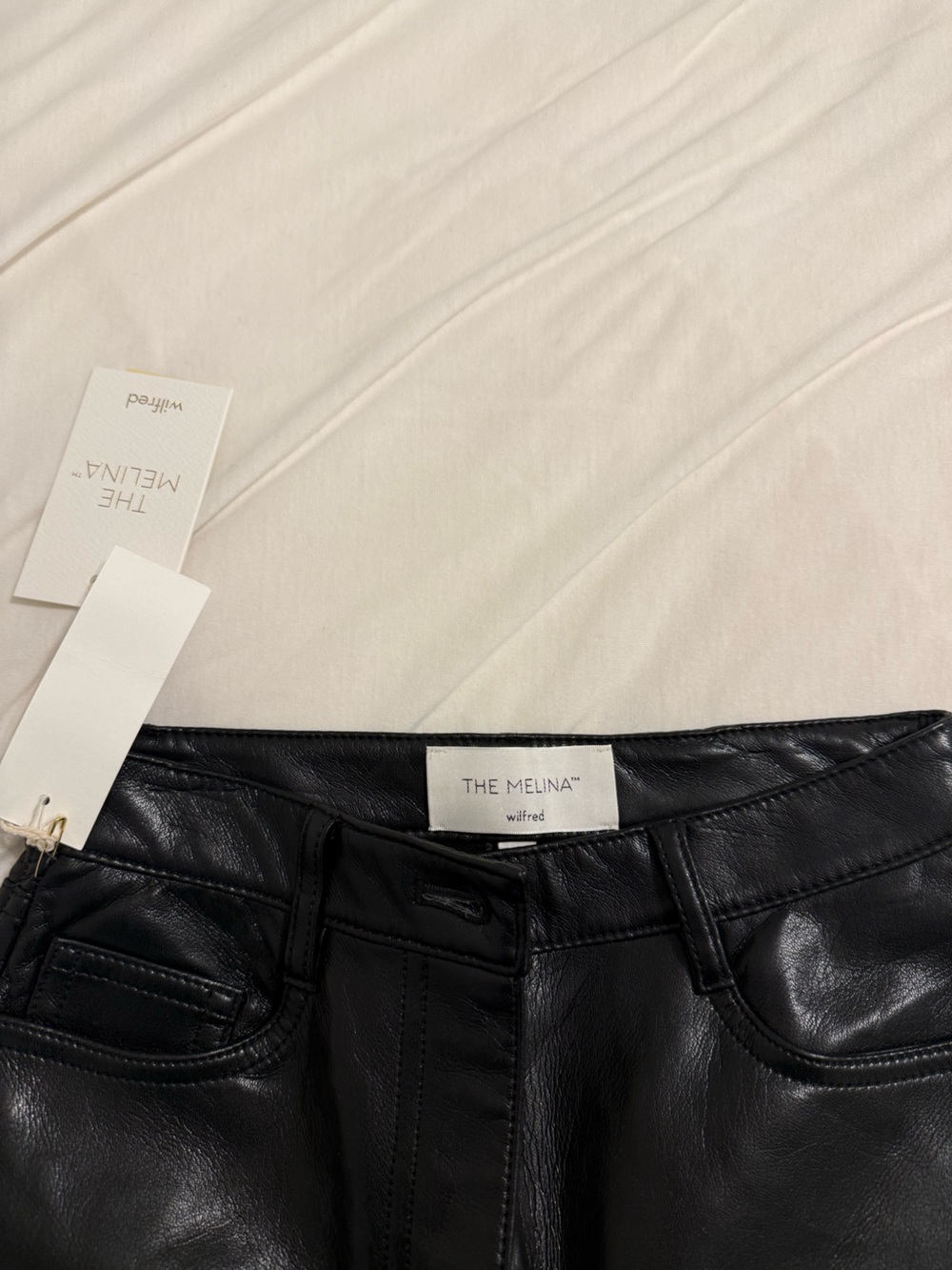 Wilfred The Melina Black Faux Leather Pants High Rise Straight Leg